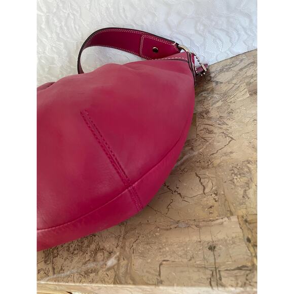 Coach Large Ergo Pleated hobo/soho raspberry Leather Shoulder Bag F13731 - Picture 9 of 13